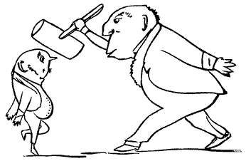 free public domain image 019 cartoon of a man swinging a mallet at another man public domain
