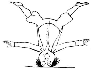free public domain image cartoon man standing on his head