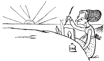 Public Domain images cartoon sunrise pen and ink artist drawing