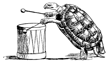 free public domain image cartoon turtle playing drums slow beat music marking time